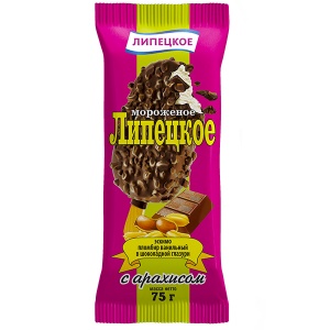 Пломбир ванильный в шоколадной глазури с  арахисом «ЛИПЕЦКОЕ»